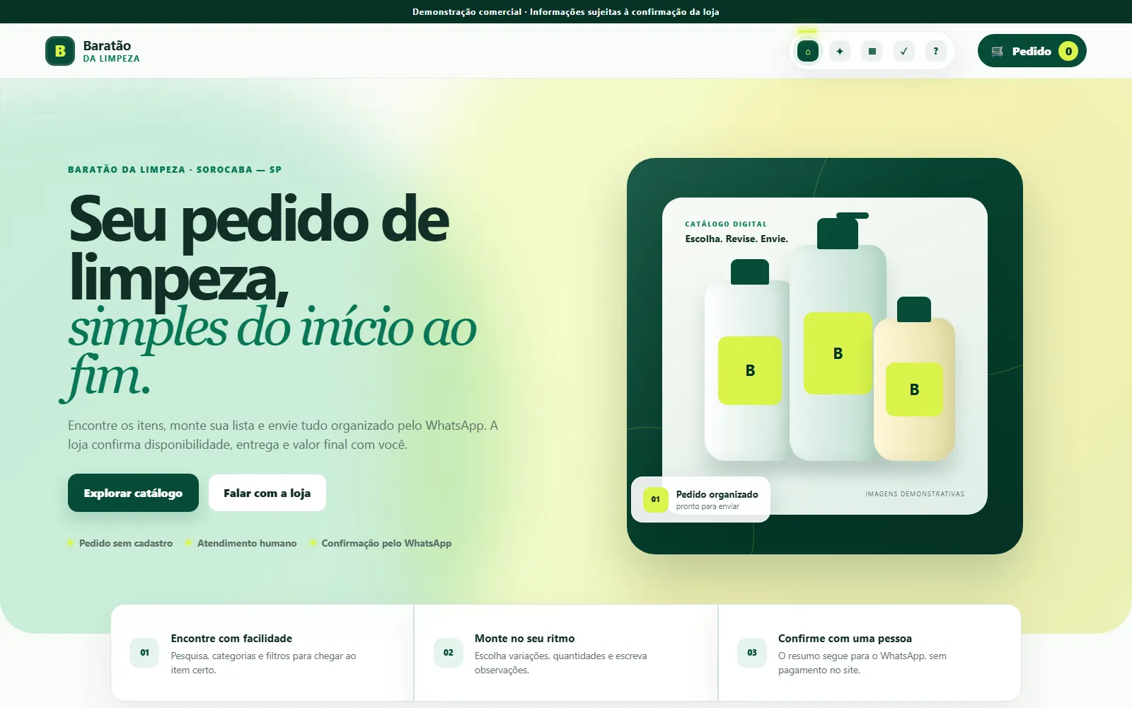 Baratão da Limpeza digital catalog home page