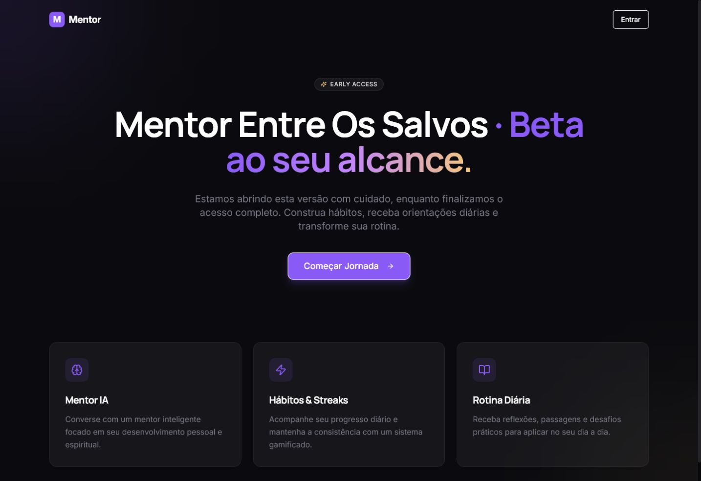 Entre os Salvos app screen